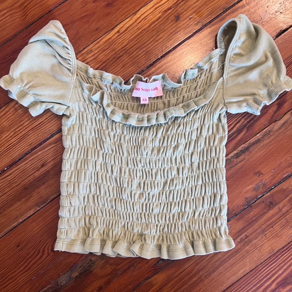 Lisa Says Gah Pistachio Crop Top